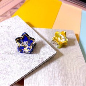 NEW 2pc Smiley Star Blue Yellow Mini Claw Clip Set | Eco-Friendly